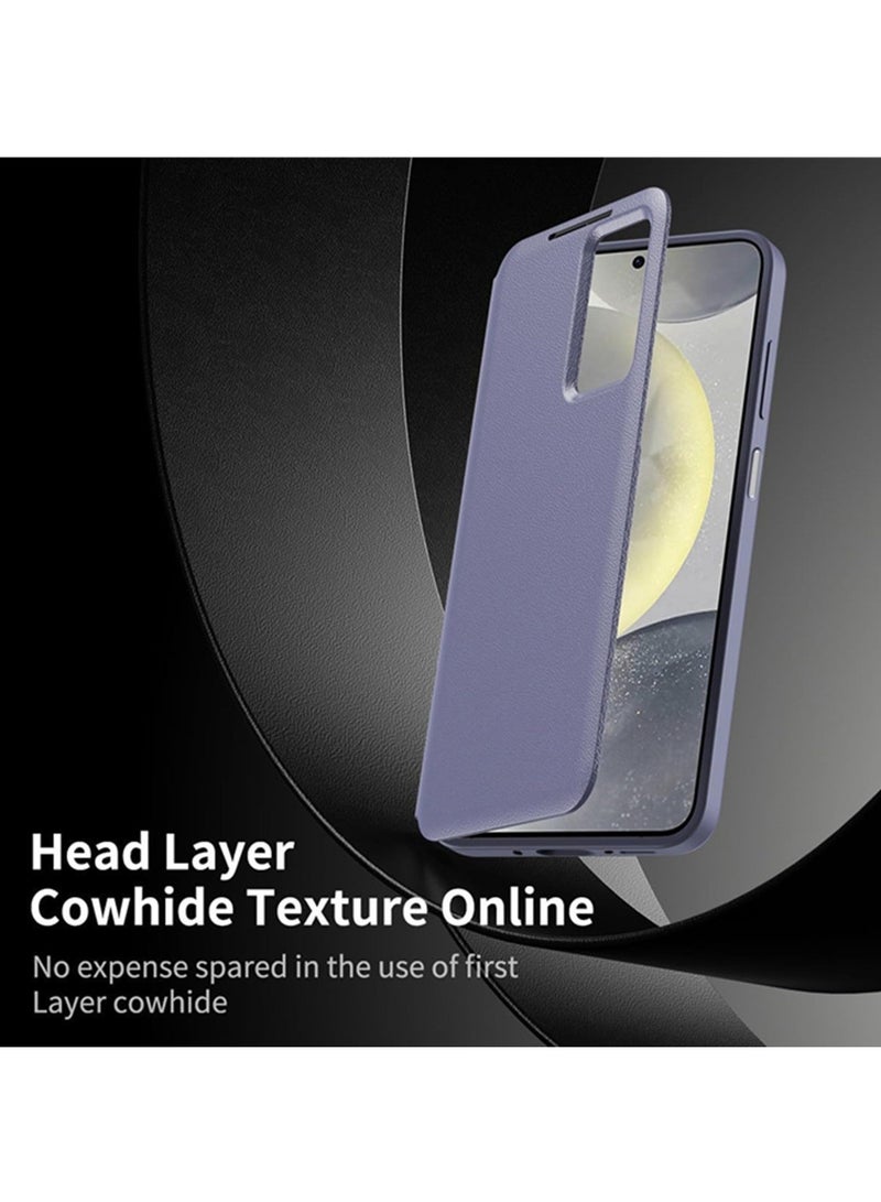 Adando for Samsung S26 Ultra PU Leather Smart Case, Flip View Small Window Business Cover Card Slot Slim Case with Luxury Business Smart View Case for S26 Ultra (Purple) - Image 3